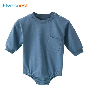 Весенне-осенняя детская одежда, боди для девочек, модная однотонная одежда для маленьких мальчиков, хлопковая одежда для новорожденных с длинными рукавами от 3 до 24 месяцев