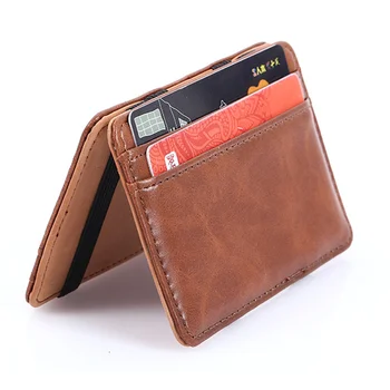 Модный мужской тонкий держатель для карт, кожаный кошелек, мужской карман для визитных карточек, Тонкий кошелек для удостоверения личности, кредитной карты, денег