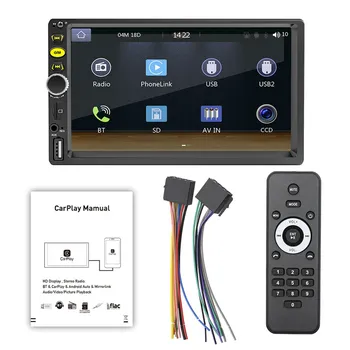 Автомагнитола с сенсорным экраном 2 Din 7 дюймов, автомобильный стерео MP5 плеер с CarPlay Android Auto Bluetooth AUX USB TF FM Автомобильный плеер B