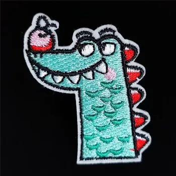 Нашивка с вышивкой в виде головы динозавра, железная нашивка для одежды, аксессуаров, логотипа в стиле животных, странных вещей, подарков своими руками