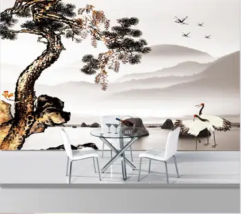 большая фреска wellyu на заказ 3d обои китайские чернила долговечность сосна гостеприимный сосновый фон фоновые обои для гостиной