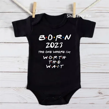 Объявление о рождении ребенка В 2023 году, Где я Новорожденный, Детские боди, Летние комбинезоны для мальчиков и девочек, одежда для беременных
