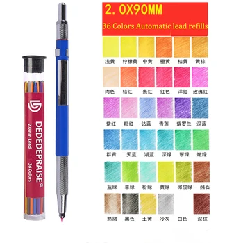Kawaii 36 цветных механических карандашей с автоматической заправкой цвета свинцовой ручки 2,0 мм Цветные заправки для художественной живописи, рисования эскизов, школьного офиса