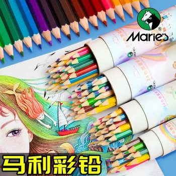 Подлинный цветной карандашный рисунок Марли 12 Цветов 18 Цветов 24 Цвета 36 цветов Граффити ученика начальной школы для детей в виде бочонка