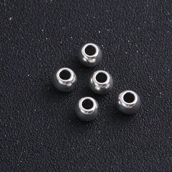 8 шт. / лот 8 * 10 мм Антикварные металлические бусины с большими отверстиями, 3D круглые простые бусины, подходящие для браслетов