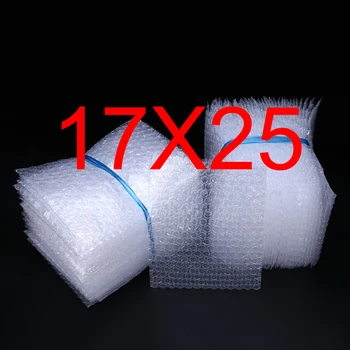 100шт, пластиковый защитный конверт размером 17x25 см, Упаковочные пакеты из белой пузырчатой пены, Полиэтиленовая прозрачная пузырчатая сумка с противоударной амортизацией.