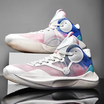 TaoBo 2023 Новая Баскетбольная Обувь Speed 9 с Высоким Берцем для Мужчин И Женщин, Размер 36-45, Бело-Розовая Нескользящая Дышащая Баскетбольная Тренировочная Обувь