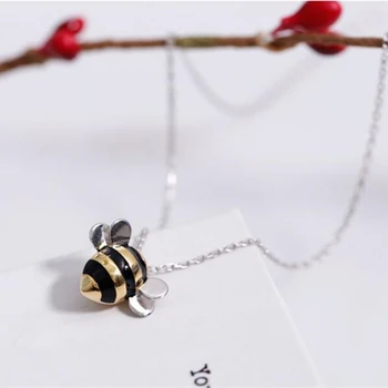Посеребренные Подвесные Ожерелья Ювелирные Изделия Корейская Мода Милая Пчела Ключица Цепочка Изысканные Творческие Женские Украшения Личности
