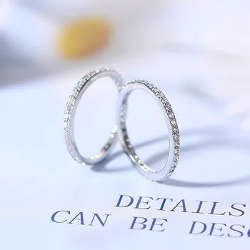 2023 Новые минималистичные Тонкие кольца для женщин Свадьба Помолвка Блестящий кристалл Micro Pave CZ Универсальное женское кольцо на палец Ювелирные изделия