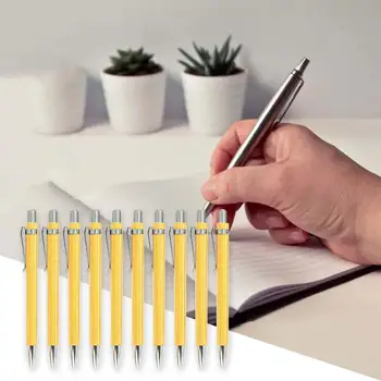 10 шт. Полезных шариковых ручек, которые легко пишут, Многоцелевые портативные бамбуковые ручки, шариковые ручки с зажимом