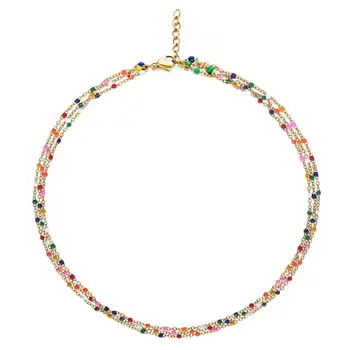 Летний дизайн MinaMaMa Винтажное Многослойное ожерелье из разноцветных бусин ручной работы для женщины Колье Новый Ювелирный подарок