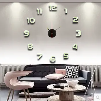 3D Настенные часы Зеркальные наклейки на стену Креативные Настенные часы своими руками Съемная Художественная наклейка Домашний декор Гостиная Кварцевая игла Горячая