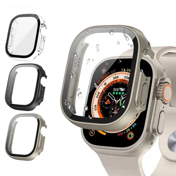 Водонепроницаемый чехол для Apple Watch Ultra Screen Protector Case 49 мм с прямым краем iWatch series 8 SE 7 4 45 мм 41 мм 44 мм 40 мм