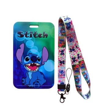 Disney Stitch, оптовая продажа, пластиковый держатель для удостоверения личности в стиле аниме, крутой модный значок, Раздвижная Рабочая бирка, держатель для автобусных талонов, держатель для детских карточек