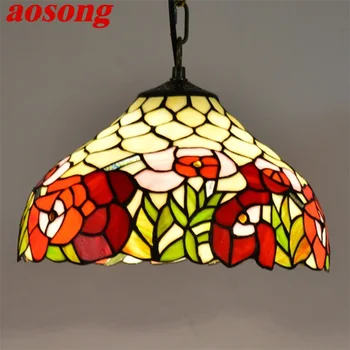 Подвесной светильник AOSONG Tiffany, современные светодиодные красочные светильники, декоративные для домашней столовой