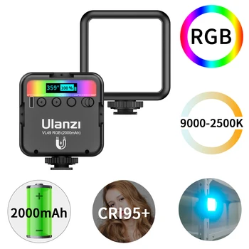 Ulanzi VL49 RGB Карманный светодиодный Видеосигнал 2700K-9000K On Camera Light Мини Карманный Заполняющий свет Освещение для фотосъемки Vlog Light