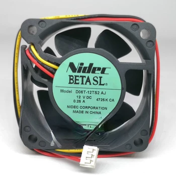 Для Nidec 6025 D06T-12TS2 12V 0.25A трехпроводной вентилятор охлаждения 60*60*25 ММ