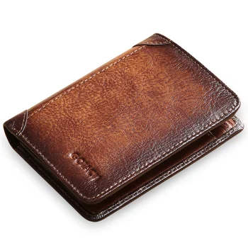 Новый мужской кошелек, кожаный короткий мужской кошелек, многофункциональная лицензия, встроенная сумка для карт, кошелек из воловьей кожи