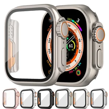 Защитная крышка для Apple Watch 8 7 41мм 45мм Корпус с закаленным стеклом для Iwatch Se 6 40мм 44мм Корпус часов Сменить на Ultra