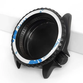 Матовый черный корпус часов из нержавеющей стали для механизма NH35 NH36 SKX007 SRPD Задняя крышка с логотипом заводная головка безель Seiko Mod Запчасти