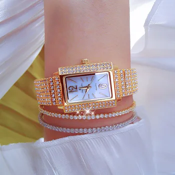 Женские часы с маленьким циферблатом, Элитный Бренд, Женские наручные Часы с Бриллиантами, Элегантные Золотые Часы для женщин Reloj Mujer 2022