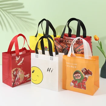 Модная сумка для покупок с цветочным принтом, пластиковая сумка-тоут, дорожная сумка для продуктов, складная сумка для упаковки одежды