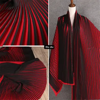 Текстура со складками 50*145 см Ткань для одежды в полоску, юбка в форме аккордеона, ткань для дизайна одежды, сделай сам