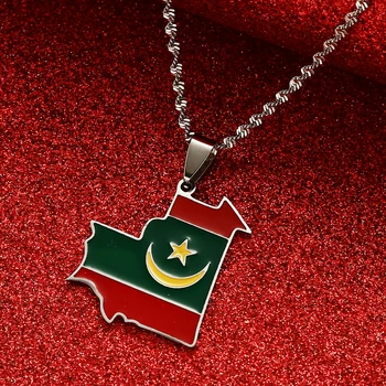 Ожерелье с подвеской в виде карты Мавритании для женщин, Мавританские ювелирные карты, подарки
