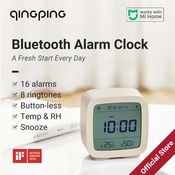Цифровой будильник Qingping Smart Bluetooth с несколькими будильниками, с дисплеем температуры и влажности для спальни, настольные часы