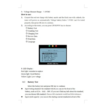 Цифровой тестер емкости автомобильного аккумулятора MICRO-200PRO, деталь для разряда нагрузки автомобиля A0KF