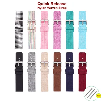 Быстросъемный нейлоновый ремешок 16/18/20/22 мм Тканый ремешок для часов Huawei Gt2/Gt3 Ремешок для Samsung Watch4 / 3 Спортивный браслет