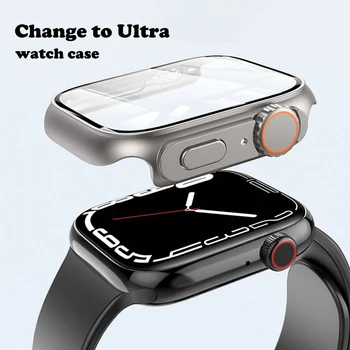 Смените На Ultra 40 мм 41 мм 45 мм 44 мм Чехол для Apple Watch Серии 8 7 6 5 SE Из Закаленного Стекла, Защитный Чехол Для ПК, Аксессуары Для Часов