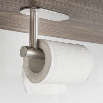 Держатель для бумажных полотенец Рулон бумажной посуды из нержавеющей стали Держатель для туалетной бумаги Без дырокола Ванная Комната Туалет Стеллаж для хранения в ванной