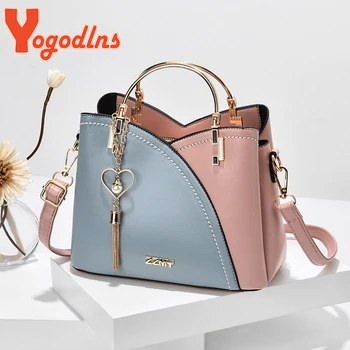 Женская сумка Yogodlns роскошного дизайна, модная сумка-мессенджер с подвеской, женская сумка-ведро из искусственной кожи, сумка через плечо, Bolsas