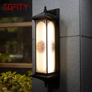 Солнечный настенный светильник SOFITY Креативный Китайский Уличный светильник-бра LED Водонепроницаемый IP65 для дома, виллы, коридора, двора