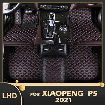 Автомобильные коврики для Xiaopeng P5 2021 Пользовательские автомобильные накладки для ног Автомобильные ковровые покрытия Аксессуары для интерьера