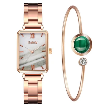 Горячие роскошные женские часы с магнитным зеленым камнем, женские часы, кварцевые часы, модные простые квадратные часы Relogio Feminino