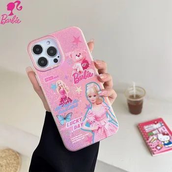 Чехол для Телефона Barbie Аниме Модный Женский Iphone14Promax Shell Tpu Cute Kawaii Y2K Для Девочек, Держатель Для Мобильного Телефона, Мультяшный Защитный Чехол