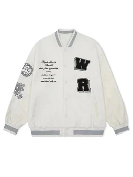 Модная бейсбольная куртка в стиле ретро для женщин, свободная куртка в стиле хип-хоп, американская хай-стрит, ins, осень и зима 2022, одежда в стиле харадзюку