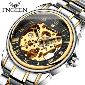 Relogio Masculino FNGEEN Лидирующий бренд, Роскошные мужские часы, автоматические Механические часы, Мужские часы с турбийоном, Модные Часы-скелет