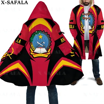 Эмблема Анголы, Флаг Страны, искусство, толстый теплый плащ с капюшоном и 3D принтом, мужское пальто, Ветрозащитная флисовая накидка, халат, одеяло-1