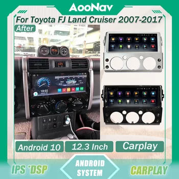 12,3-Дюймовый Автомобильный Радиоприемник Для Toyota FJ Land Cruiser 2007-2017 Android 10 Навигация GPS Carplay Мультимедиа Стерео Видеоплеер Google