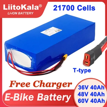Liitokala 36v 48v 60v 40ah 21700 аккумуляторная батарея для электровелосипеда elétrico + аккумуляторная батарея carregador 42v 54.6v 67.2v